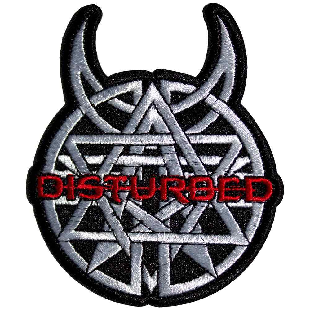 Disturbed - Logo Patch - Zwart/Wit